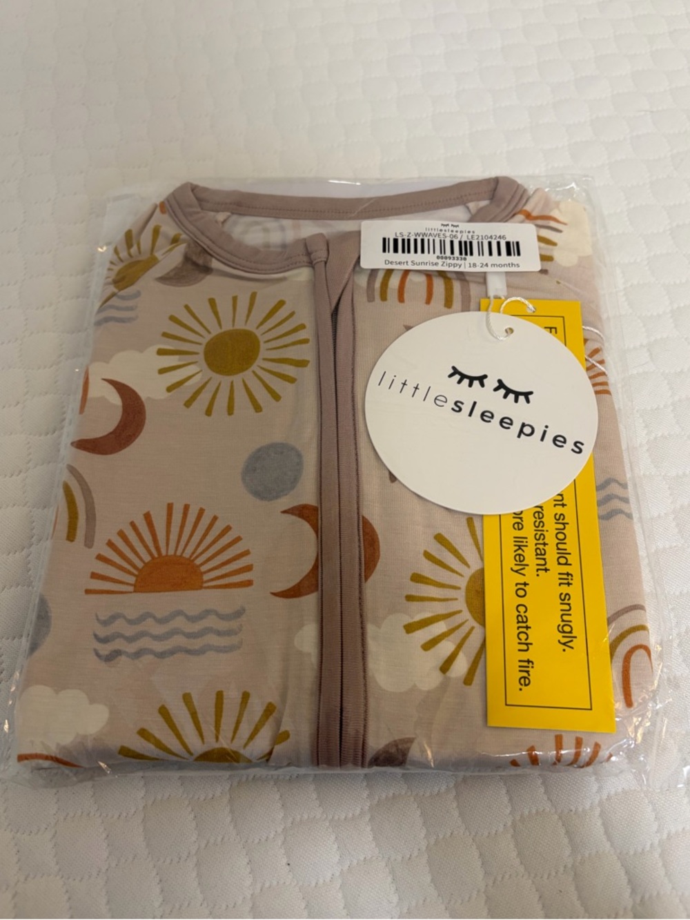 Little Sleepies Desert Sunrise Zip Romper in Taupe, Mustard & Rust